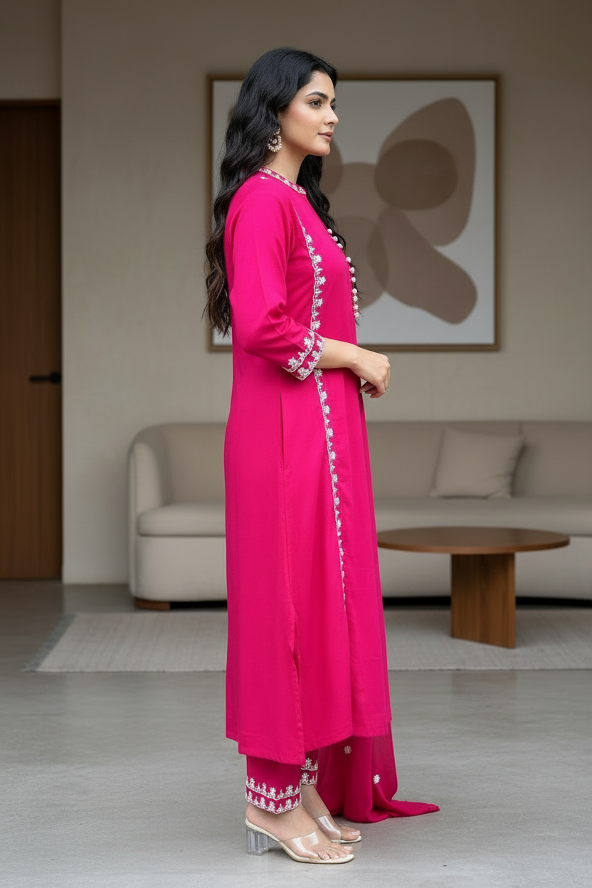 Queenly Mirage Cotton Kurti Set