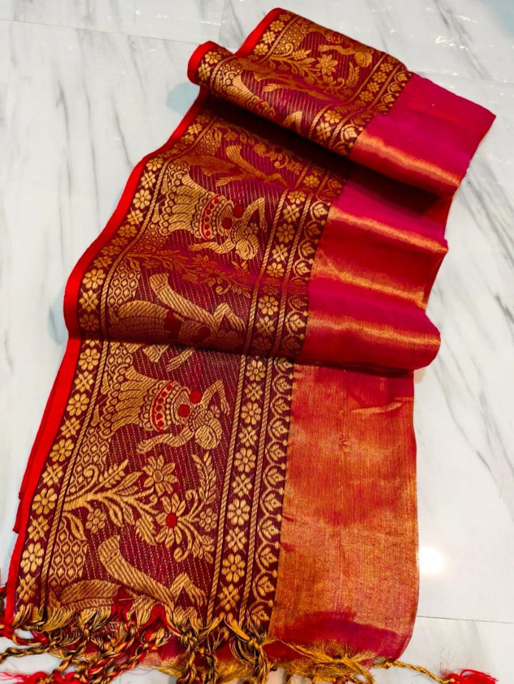 Orchid Crown Tissue Cotton Saree