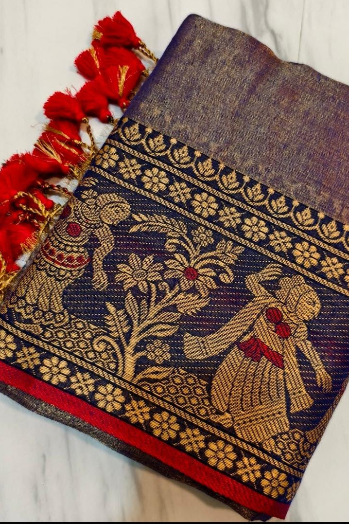 Orchid Crown Tissue Cotton Saree