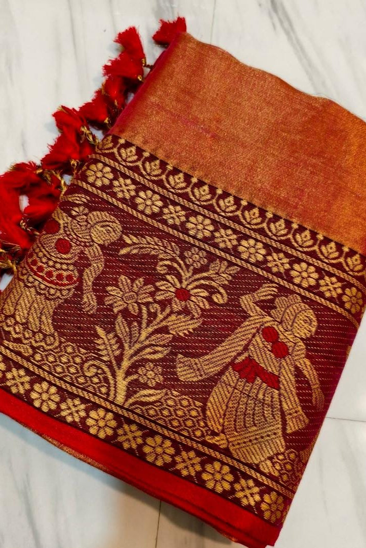 Orchid Crown Tissue Cotton Saree