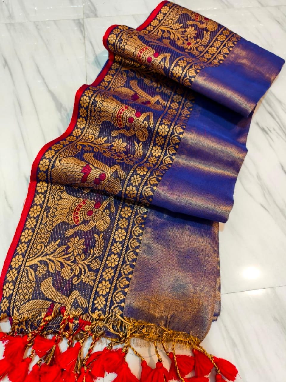 Orchid Crown Tissue Cotton Saree