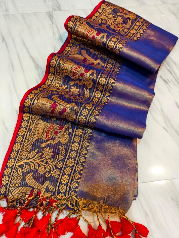 Orchid Crown Tissue Cotton Saree