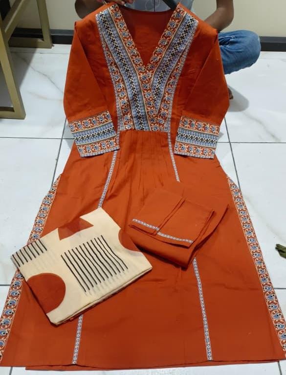 Imperial Iris Cotton Kurti Set