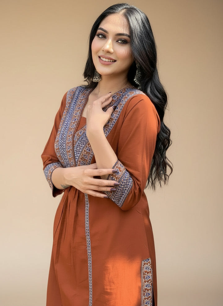 Imperial Iris Cotton Kurti Set