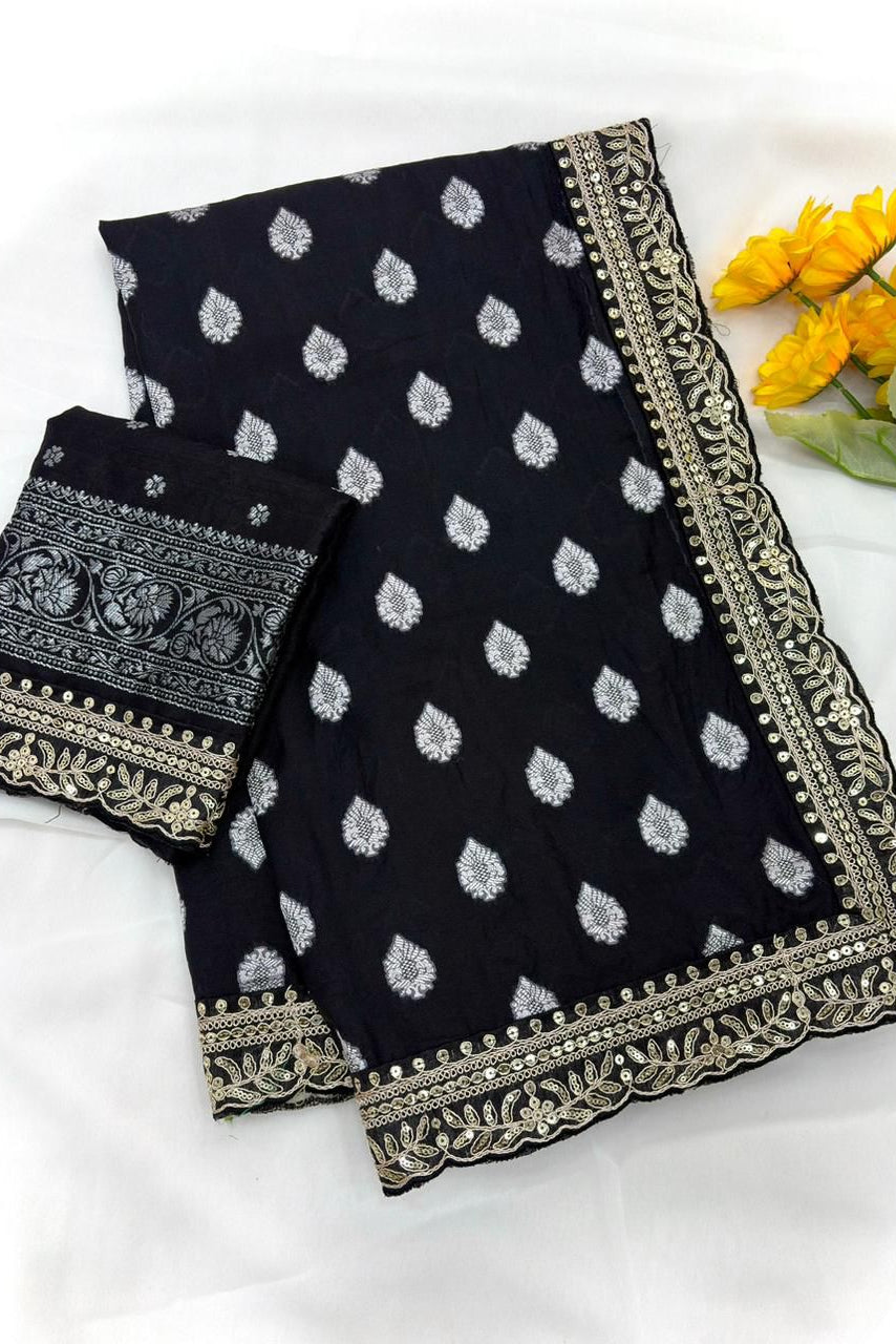 Soothing Spark Georgette Silk Saree