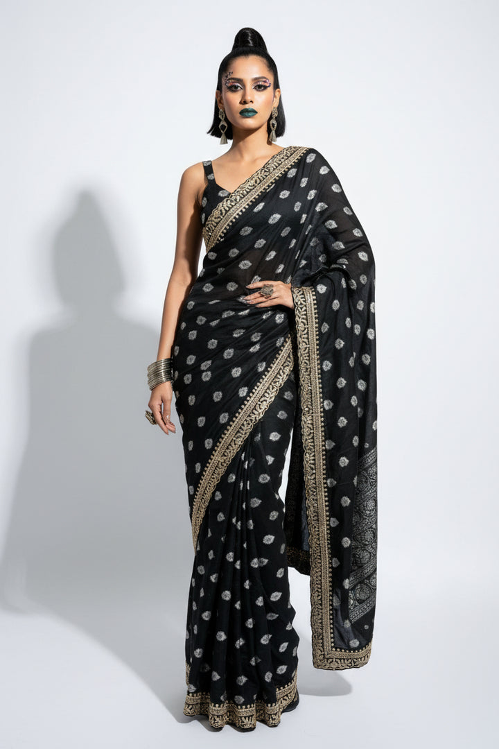 Soothing Spark Georgette Silk Saree