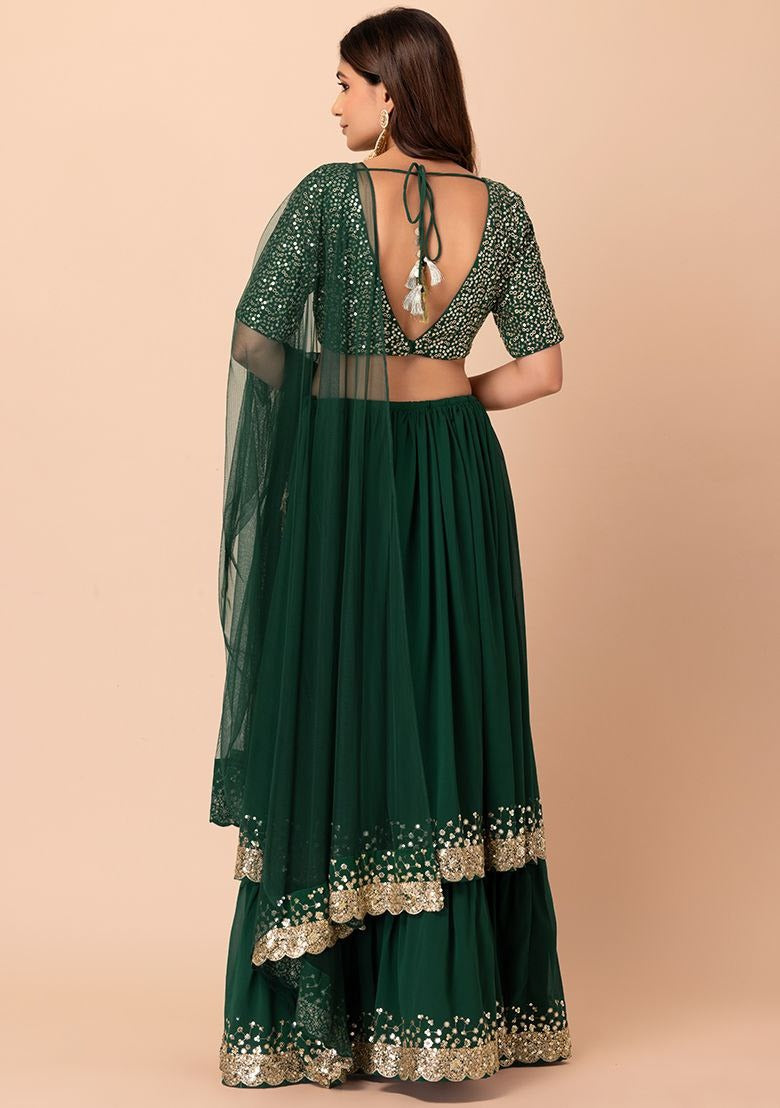 Mild Moonbeam Georgette Lehenga