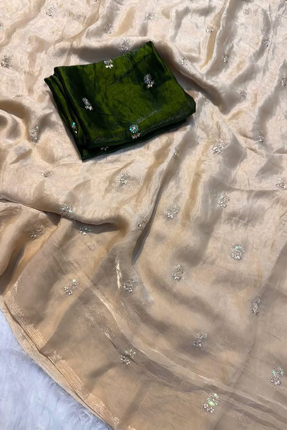 Peacebeam Satin Silk Saree