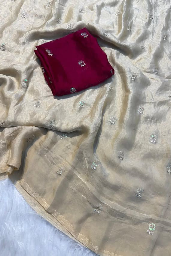 Peacebeam Satin Silk Saree
