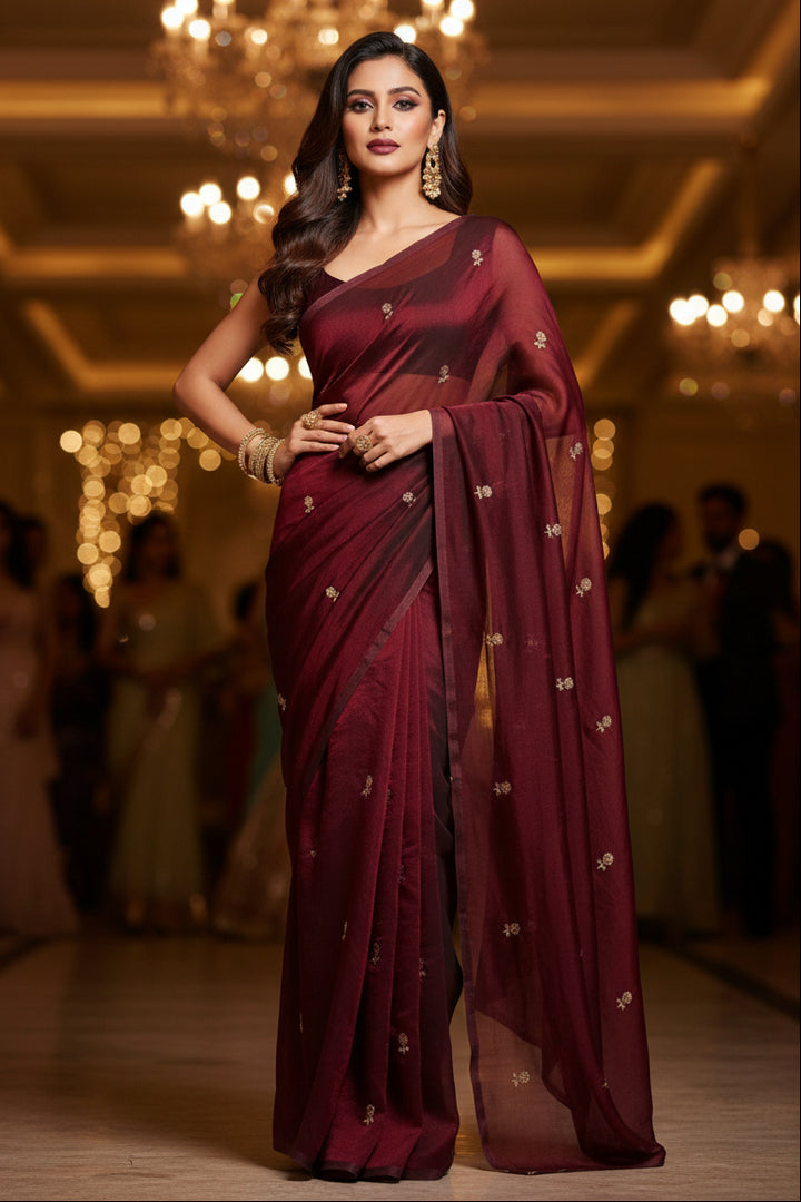 Peacebeam Satin Silk Saree