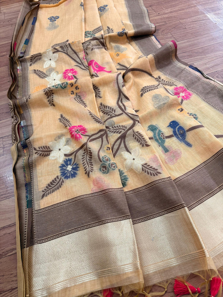 Dawn of Calm Muga Silk Saree