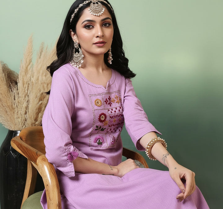 Light of Harmony Cotton Kurti Set