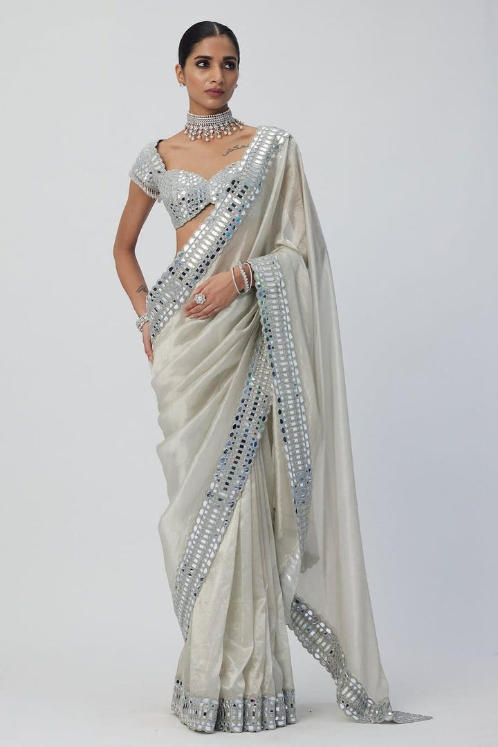 Serene Breeze Satin Organza Silk Saree