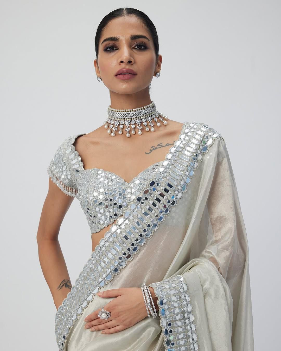 Serene Breeze Satin Organza Silk Saree