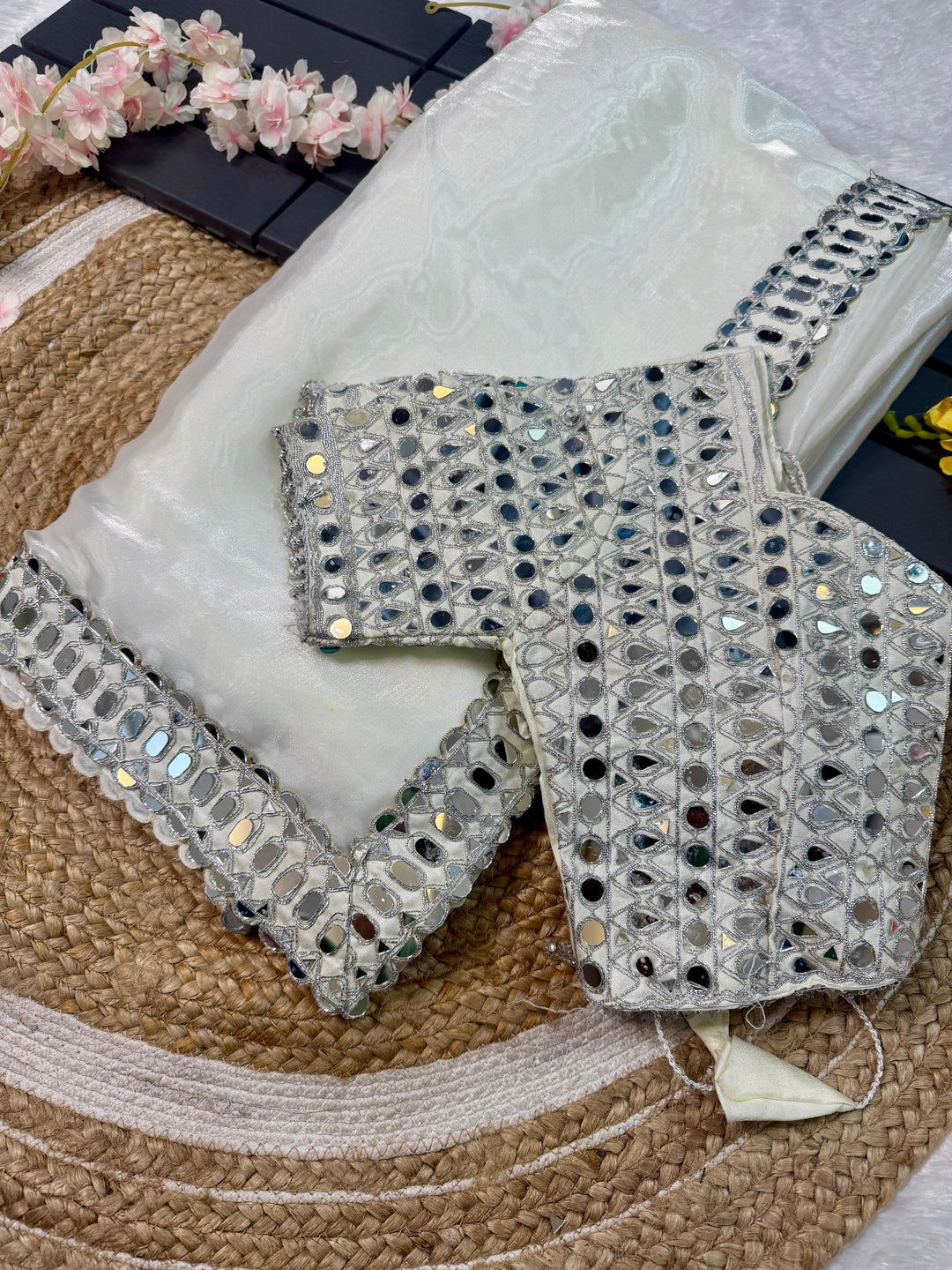 Serene Breeze Satin Organza Silk Saree