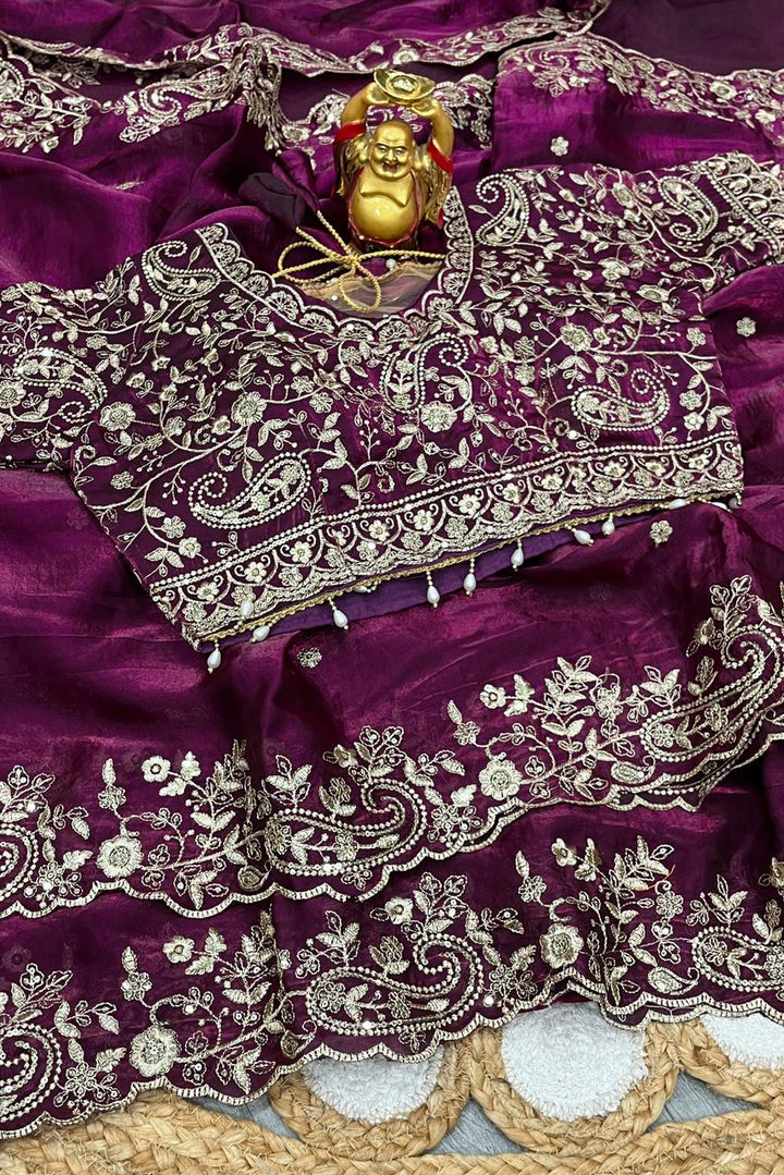 light Leaf Fancy Space Silk Saree