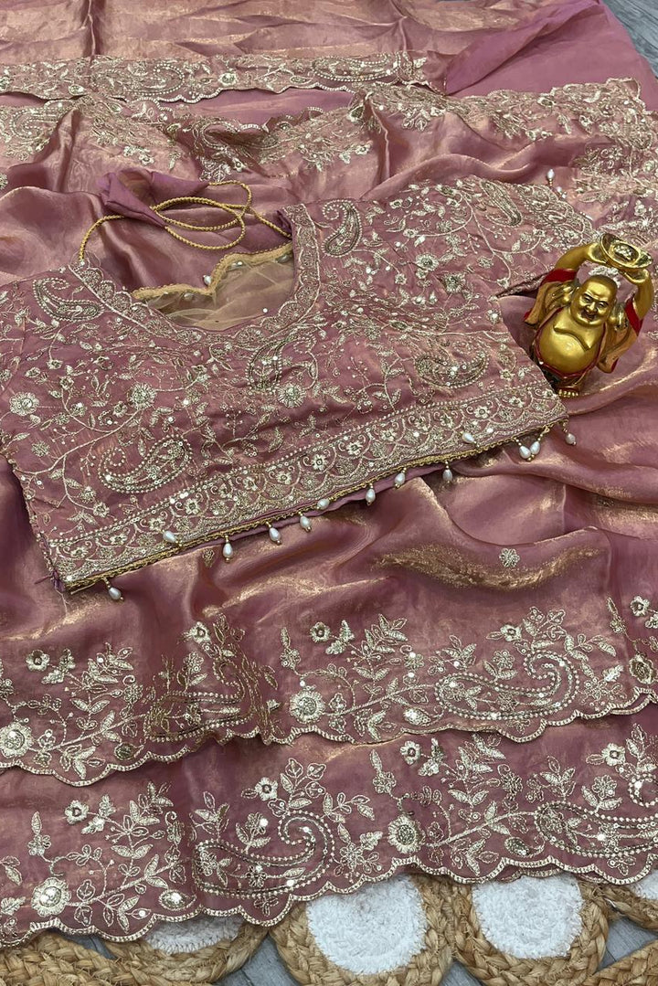 light Leaf Fancy Space Silk Saree