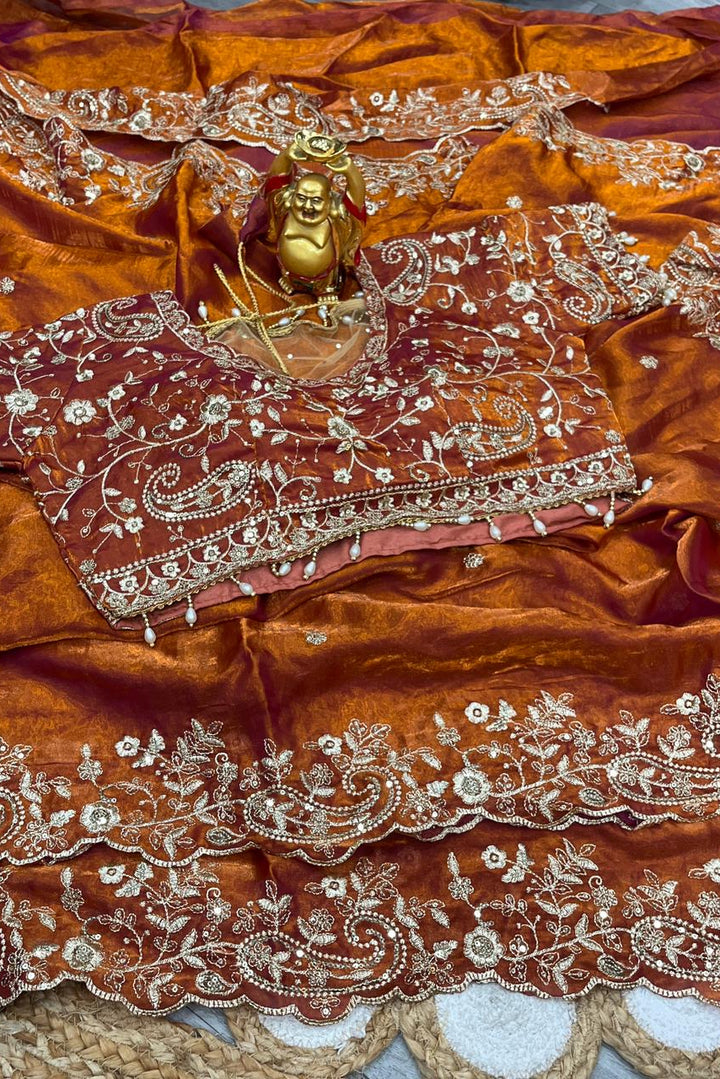 light Leaf Fancy Space Silk Saree