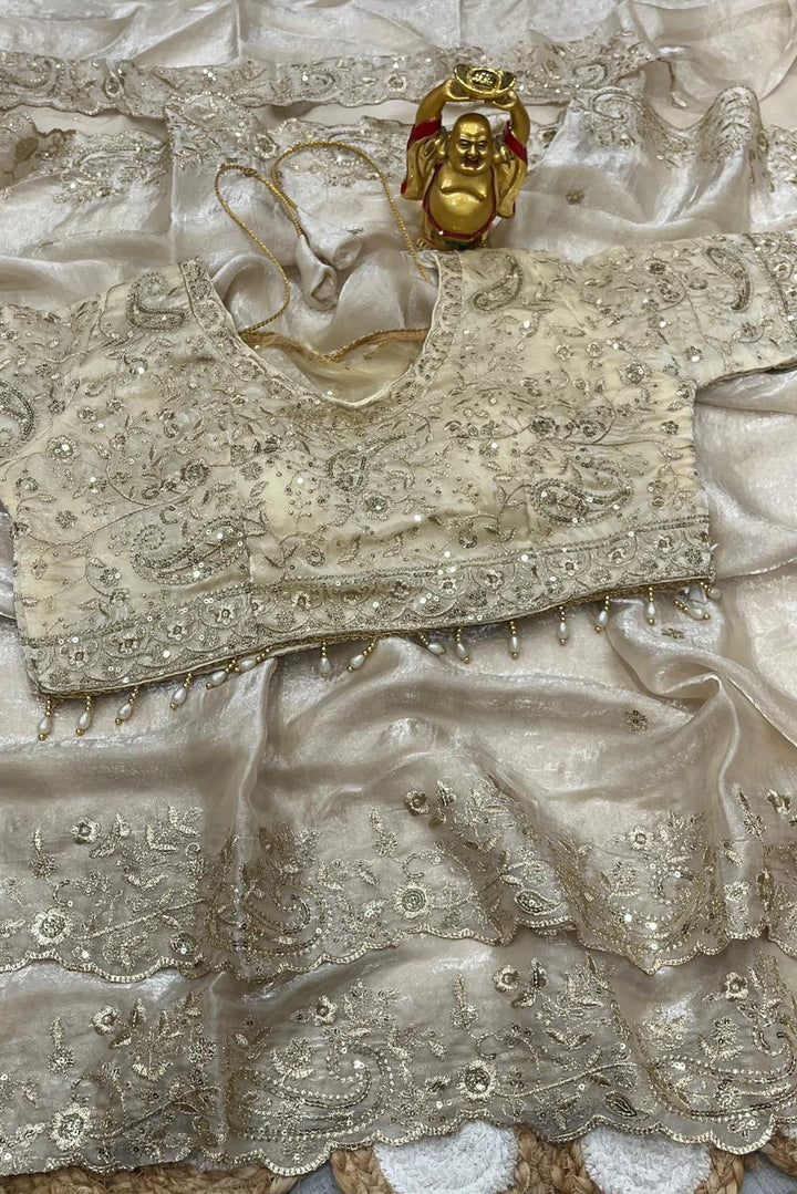 light Leaf Fancy Space Silk Saree