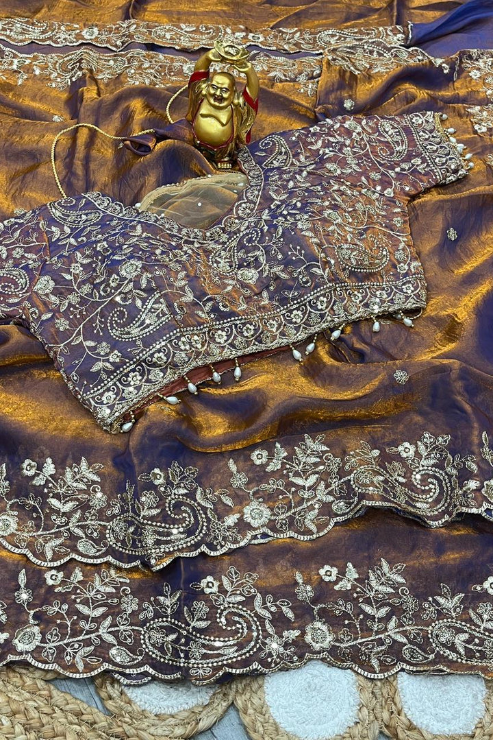 light Leaf Fancy Space Silk Saree