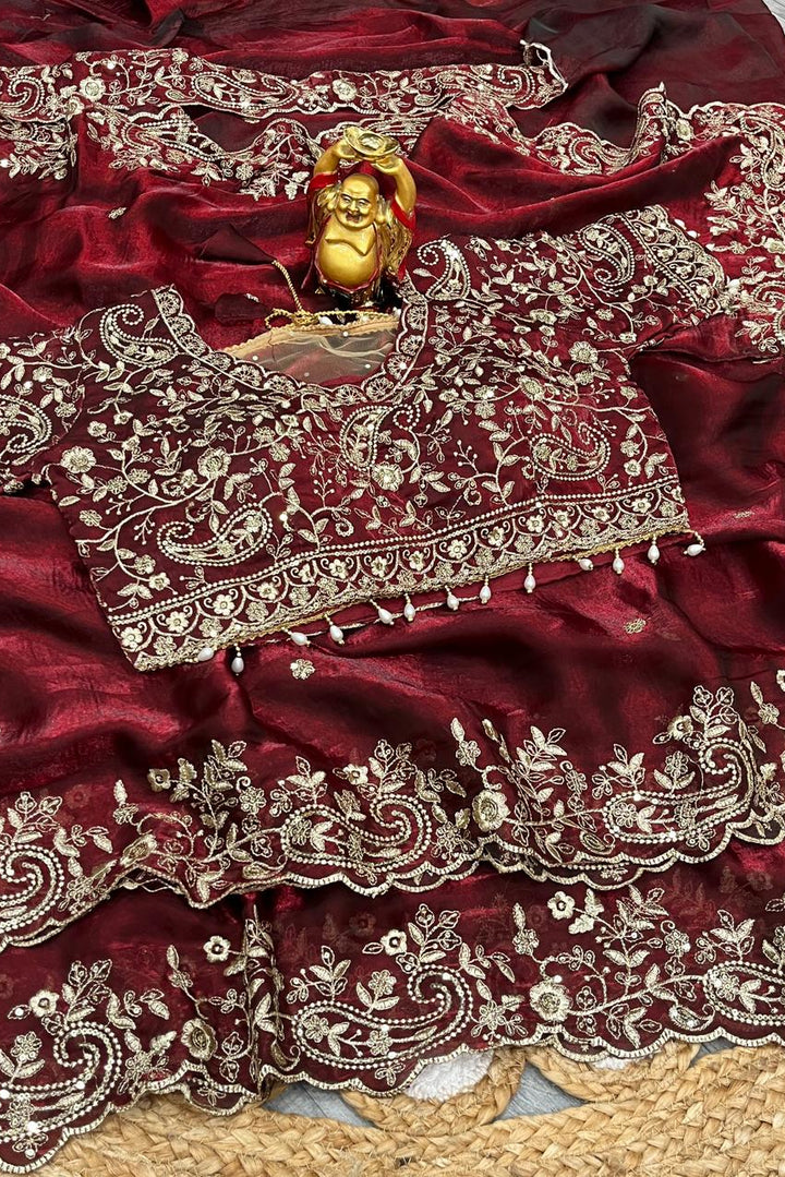 light Leaf Fancy Space Silk Saree