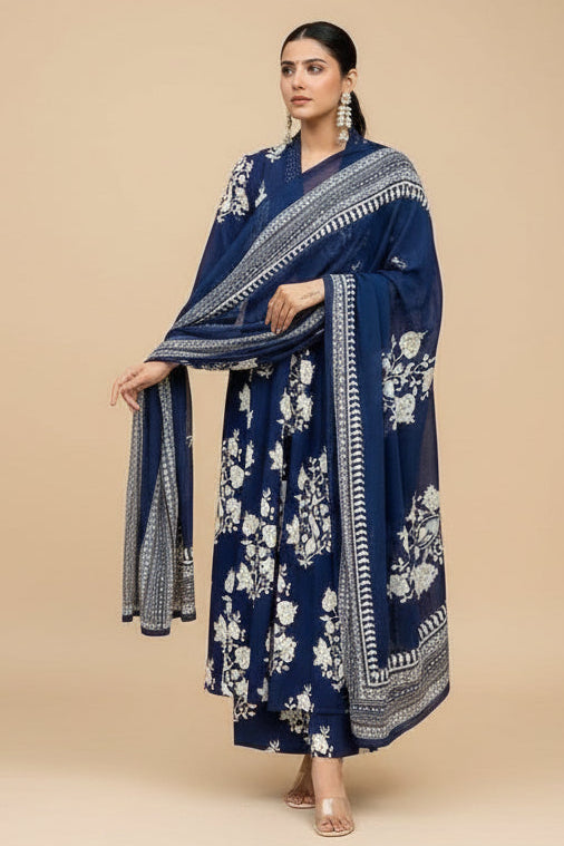 Mist Whirl Cotton Kurti Set