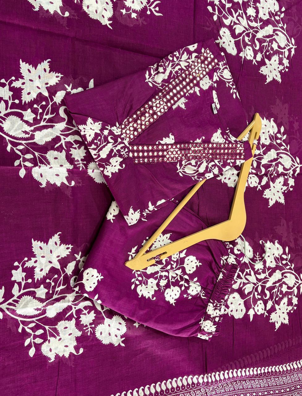 Mist Whirl Cotton Kurti Set