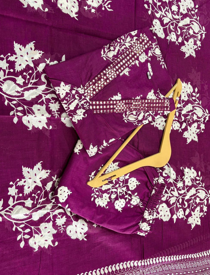 Mist Whirl Cotton Kurti Set