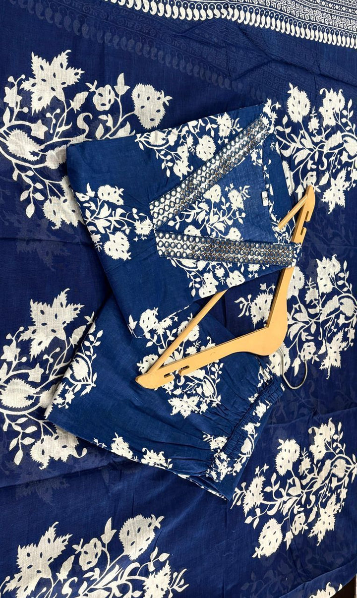 Mist Whirl Cotton Kurti Set