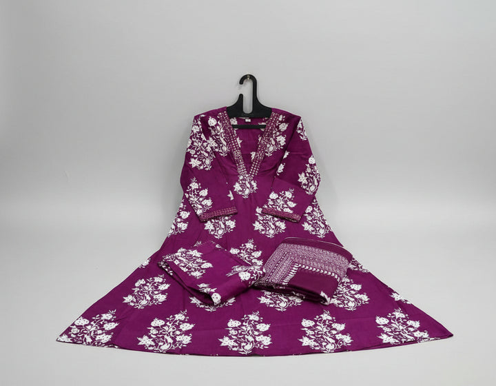 Mist Whirl Cotton Kurti Set