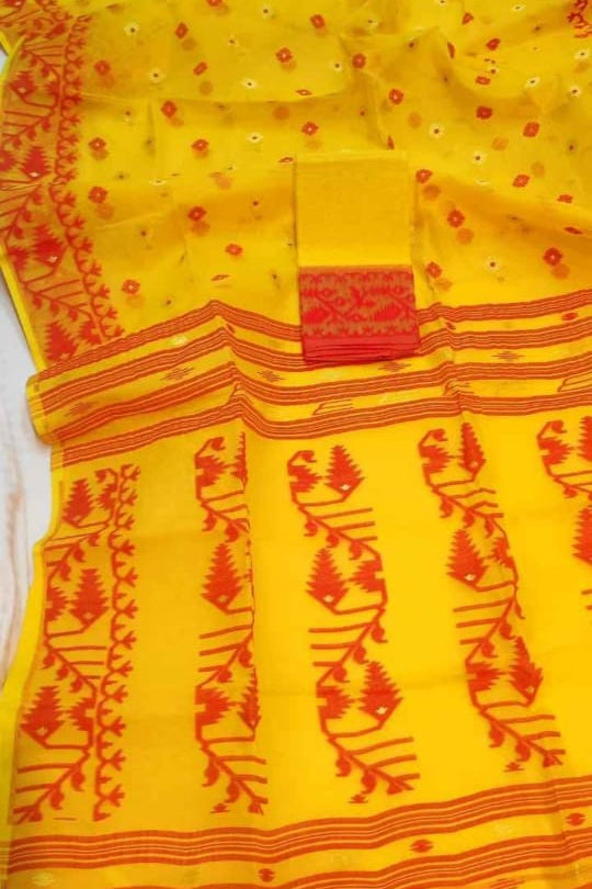 Nirob Rong Karat Dhakai Jamdani Saree