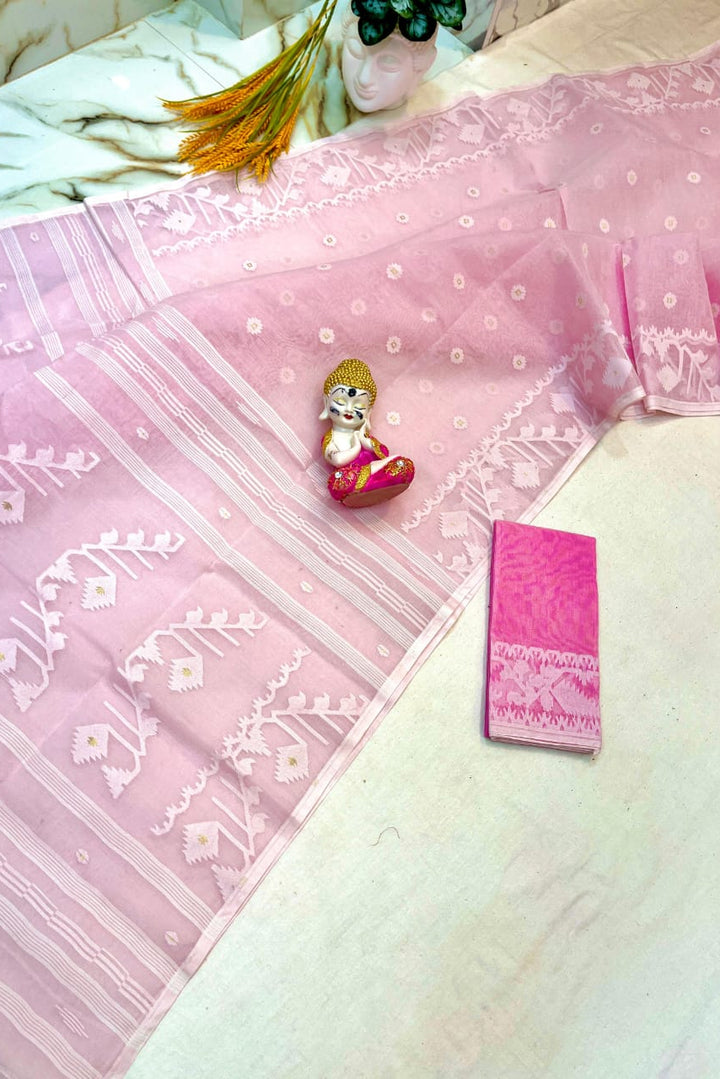 Nirob Rong Karat Dhakai Jamdani Saree