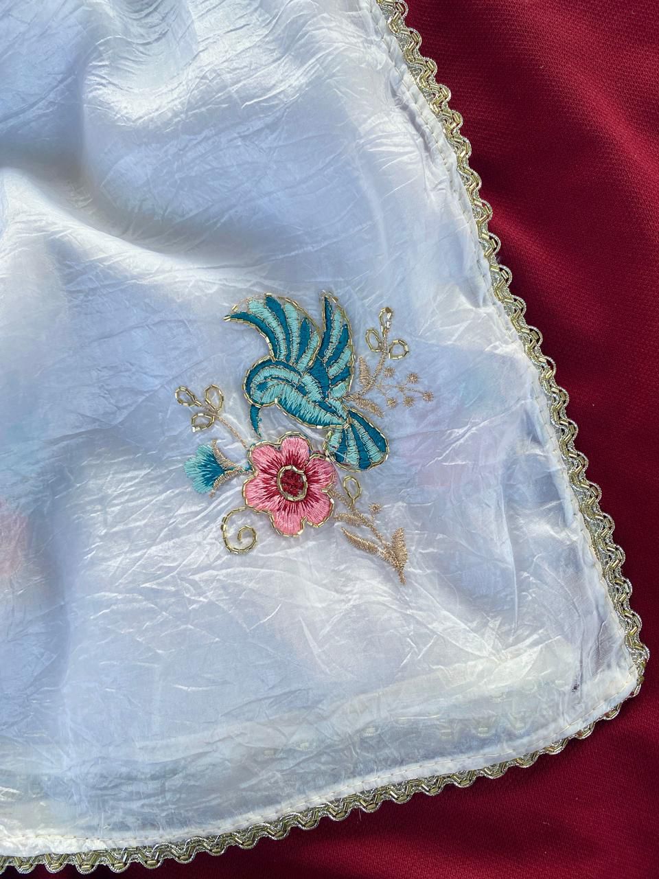 The Little Bird Crush Organza Silk Saree