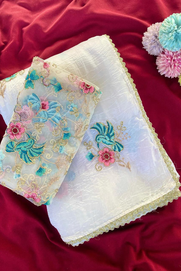 The Little Bird Crush Organza Silk Saree