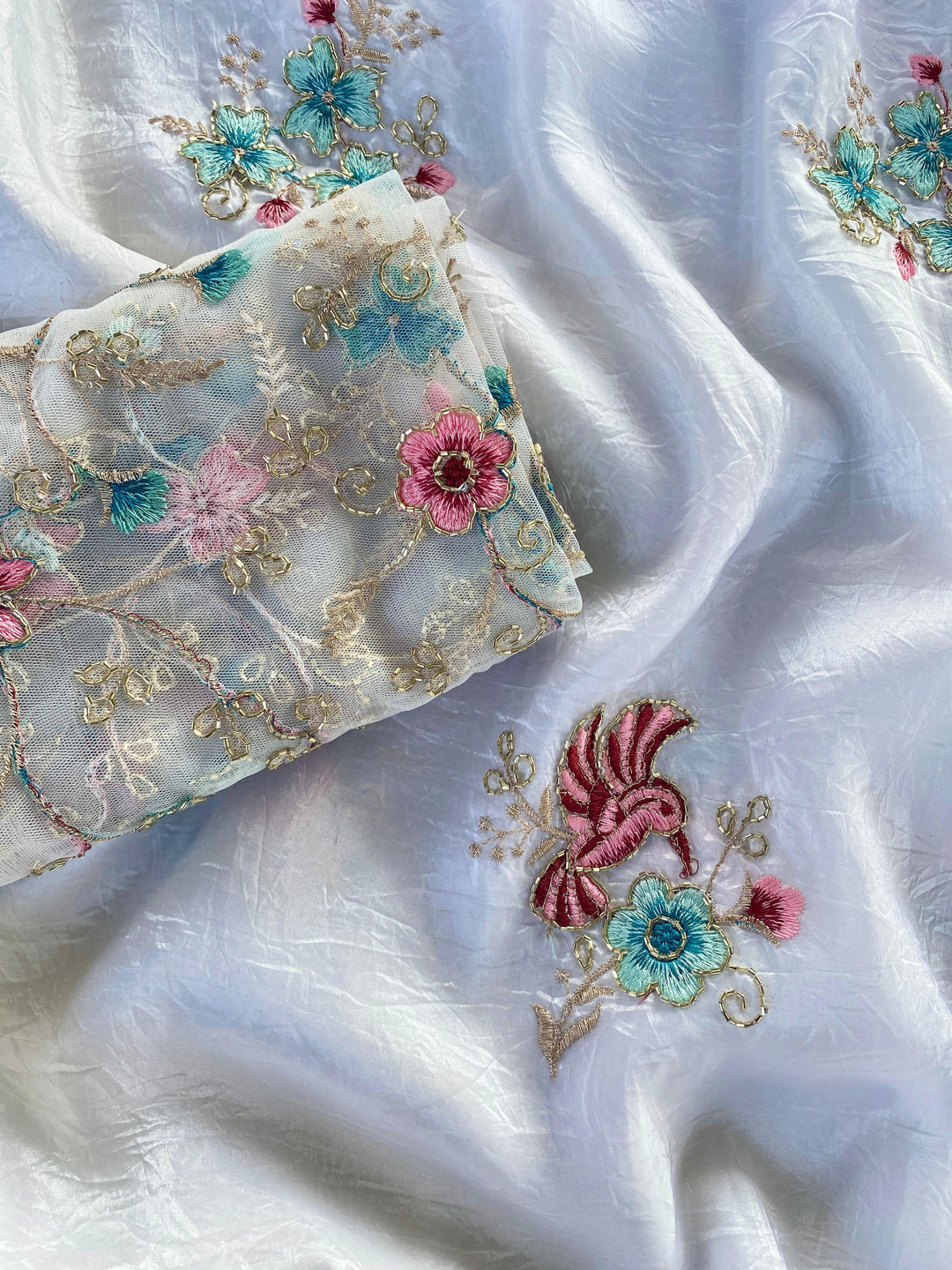 The Little Bird Crush Organza Silk Saree