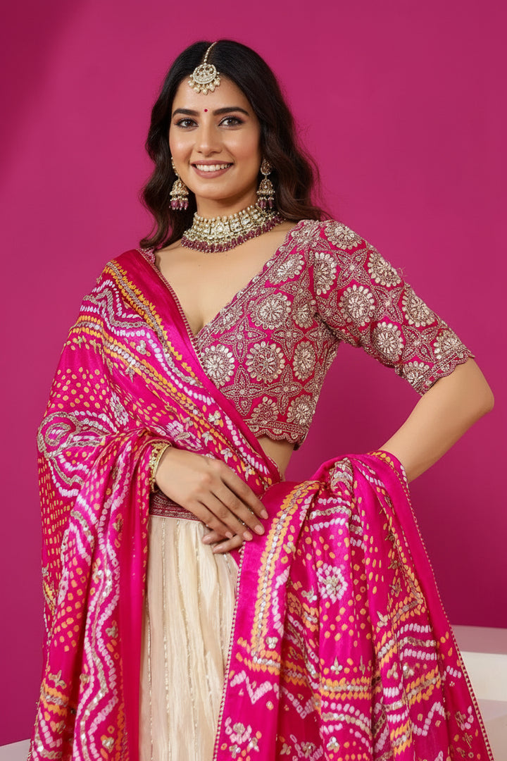 Bold Fusion Chinnon Silk Lehenga