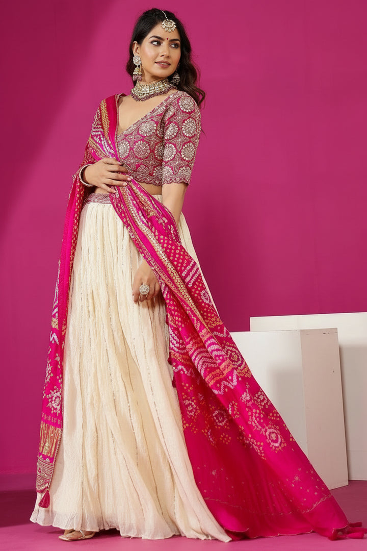 Bold Fusion Chinnon Silk Lehenga