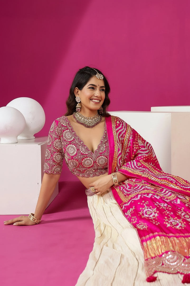 Bold Fusion Chinnon Silk Lehenga