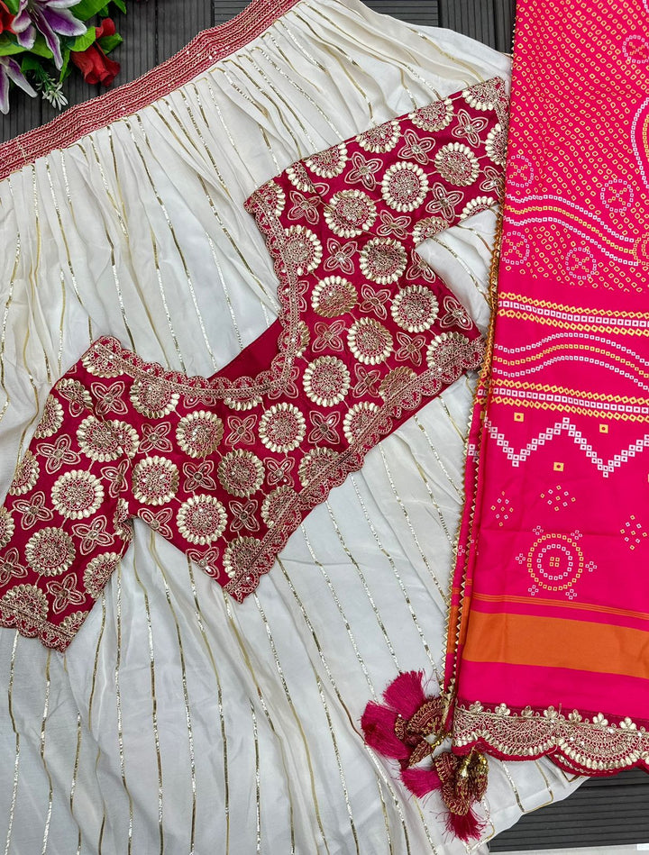 Bold Fusion Chinnon Silk Lehenga