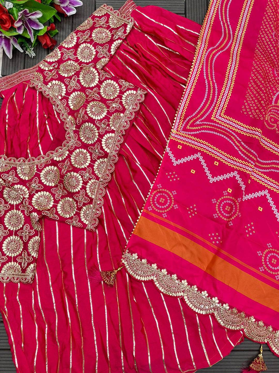 Bold Fusion Chinnon Silk Lehenga