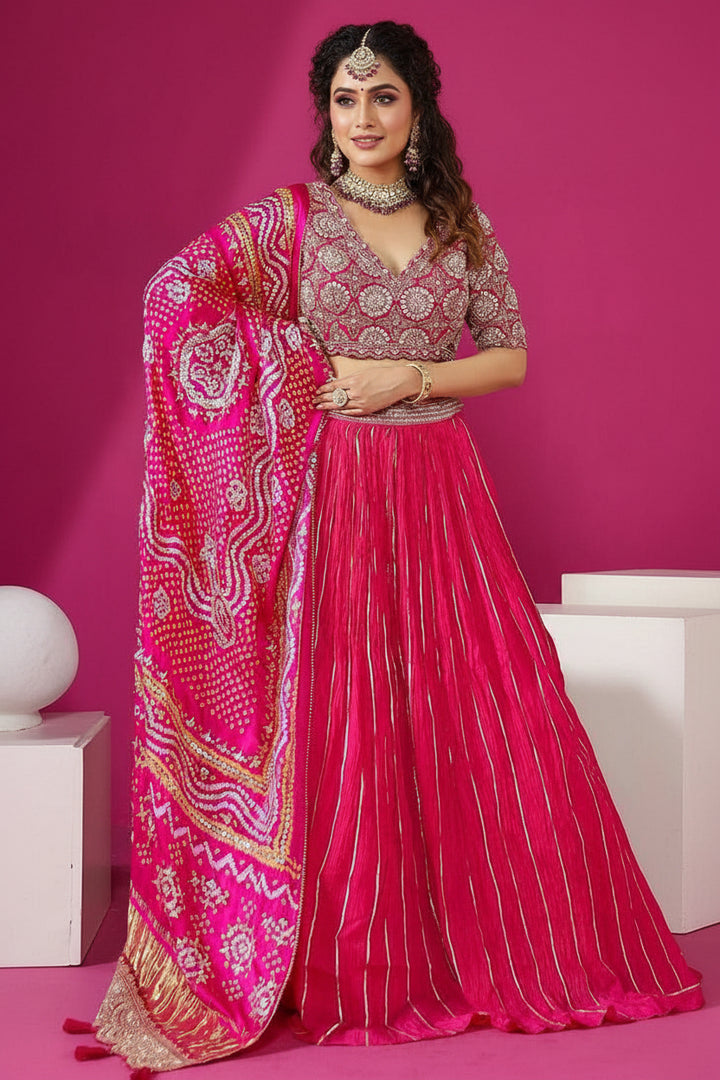 Bold Fusion Chinnon Silk Lehenga