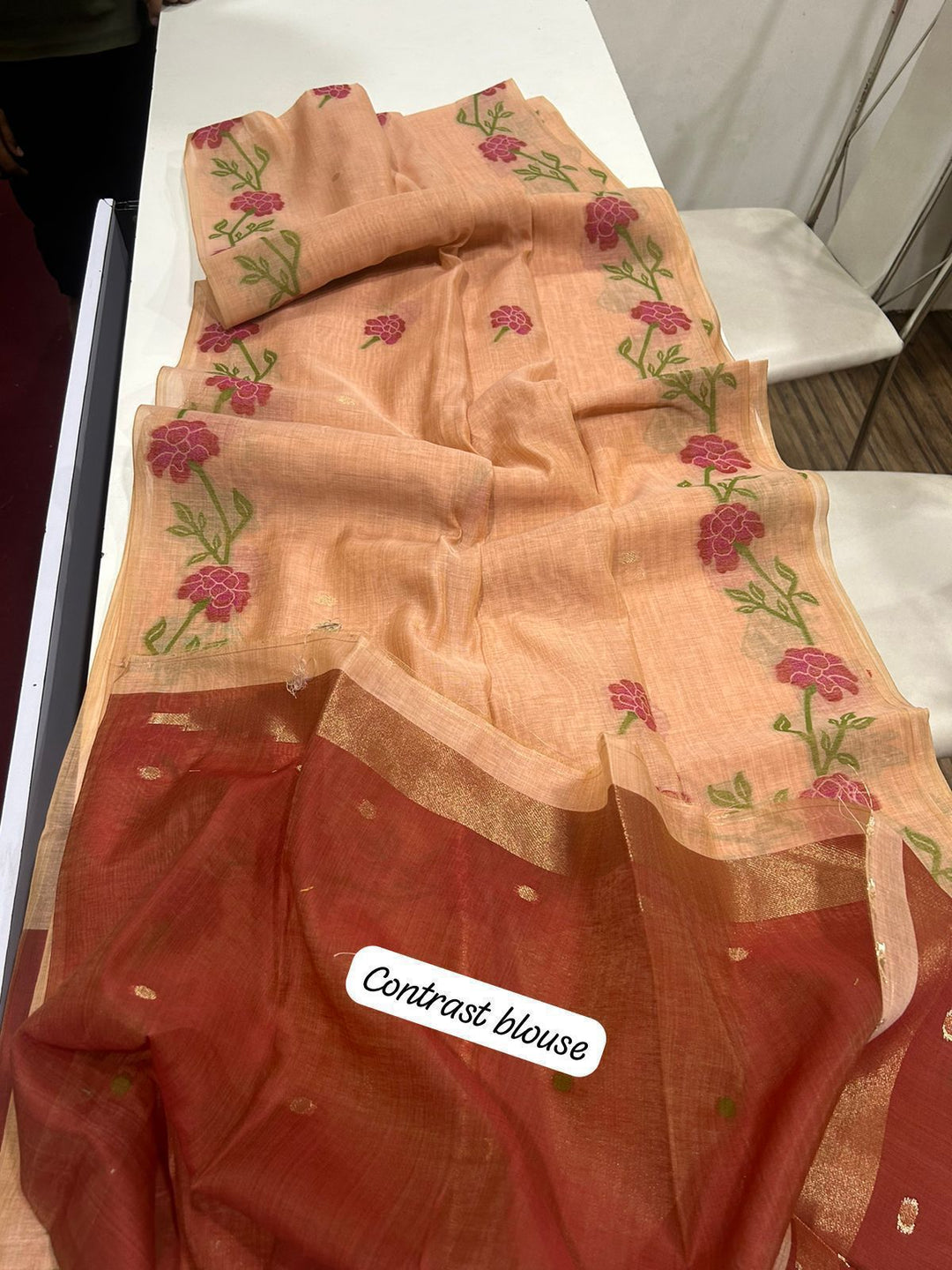 Easy Elegance Muga Silk Jamdani Saree