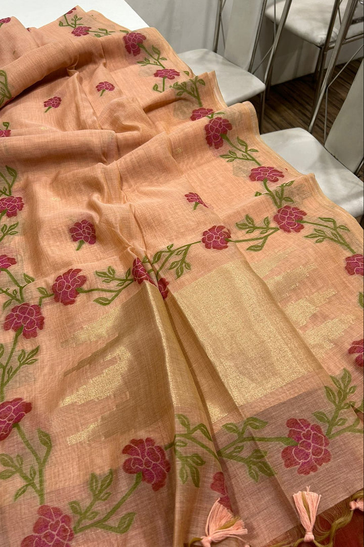 Easy Elegance Muga Silk Jamdani Saree