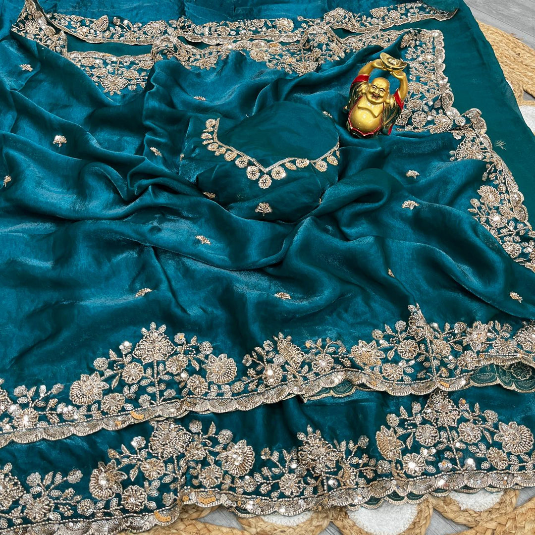 Frame Of Glow Fancy Space Silk Saree