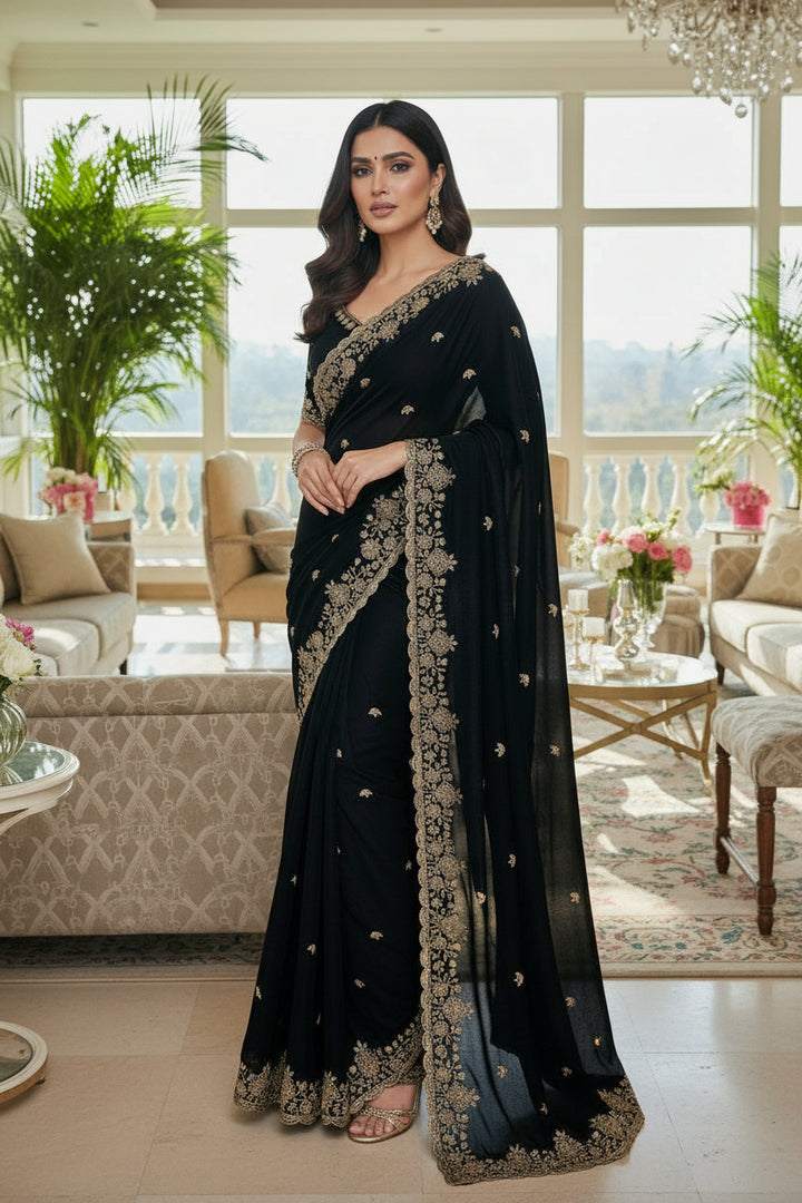 Frame Of Glow Fancy Space Silk Saree