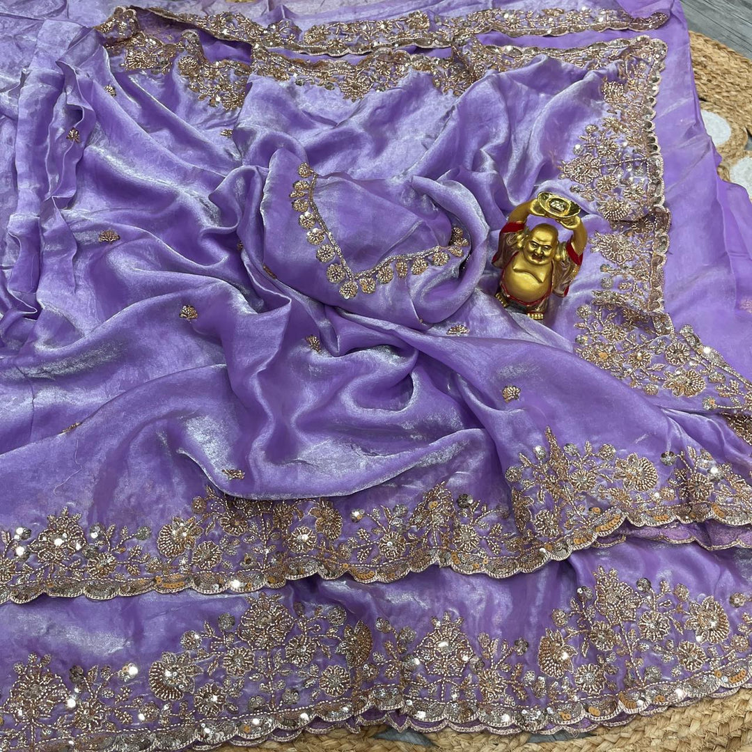 Frame Of Glow Fancy Space Silk Saree