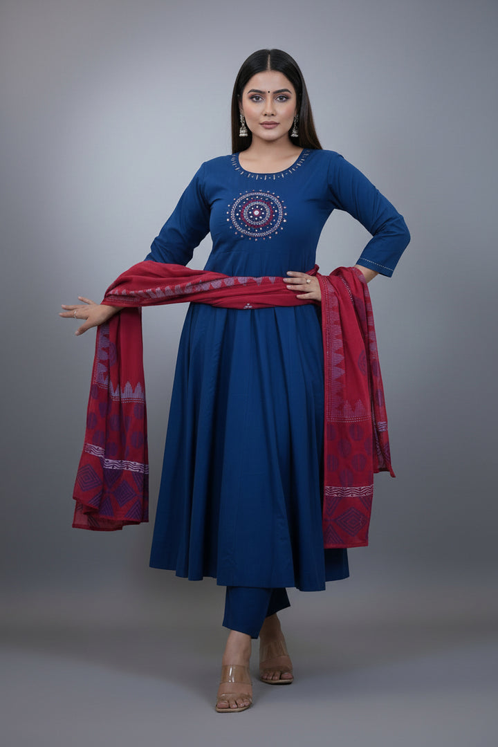 Elite Ensemble Anarkali Cotton Suit Set