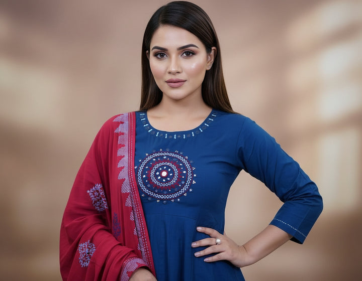 Elite Ensemble Anarkali Cotton Suit Set