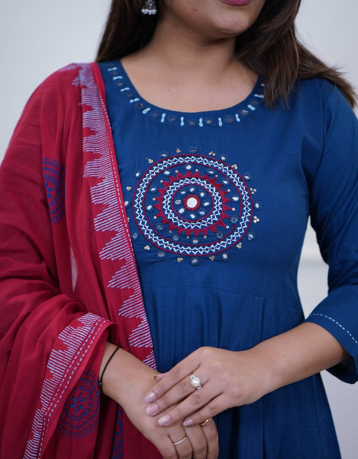 Elite Ensemble Anarkali Cotton Suit Set