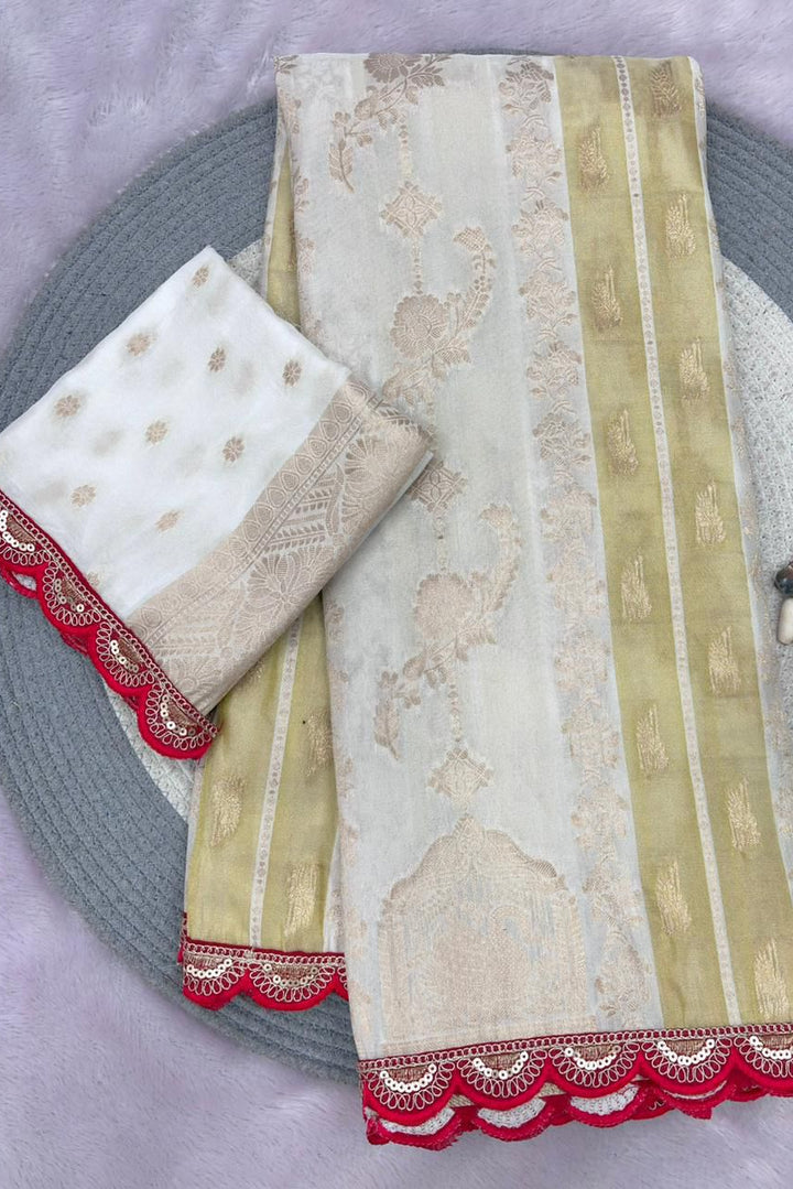 Fusion Flair Crepe Khadi Tissue Paithani Silk Saree